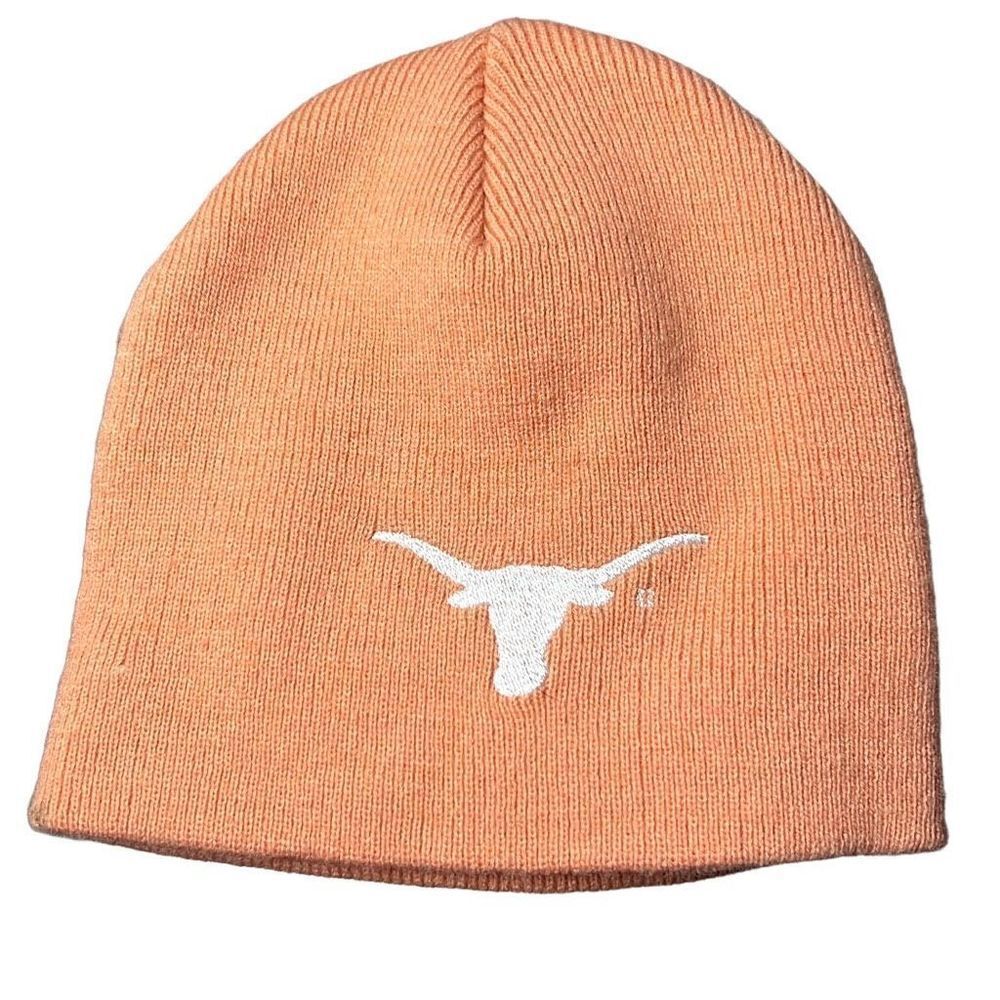 Youth Pinkish Texas Longhorn Basic Knit Bullhorn Beanie Hat Girls Winter Hat